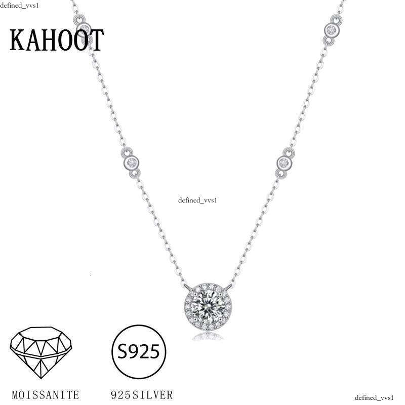 1 CT VVS Moissanite Necklace for Women 925 Sterling Silver Starry Sky Pendant Fashionable Exquisite Gentle Style Valentine's Day