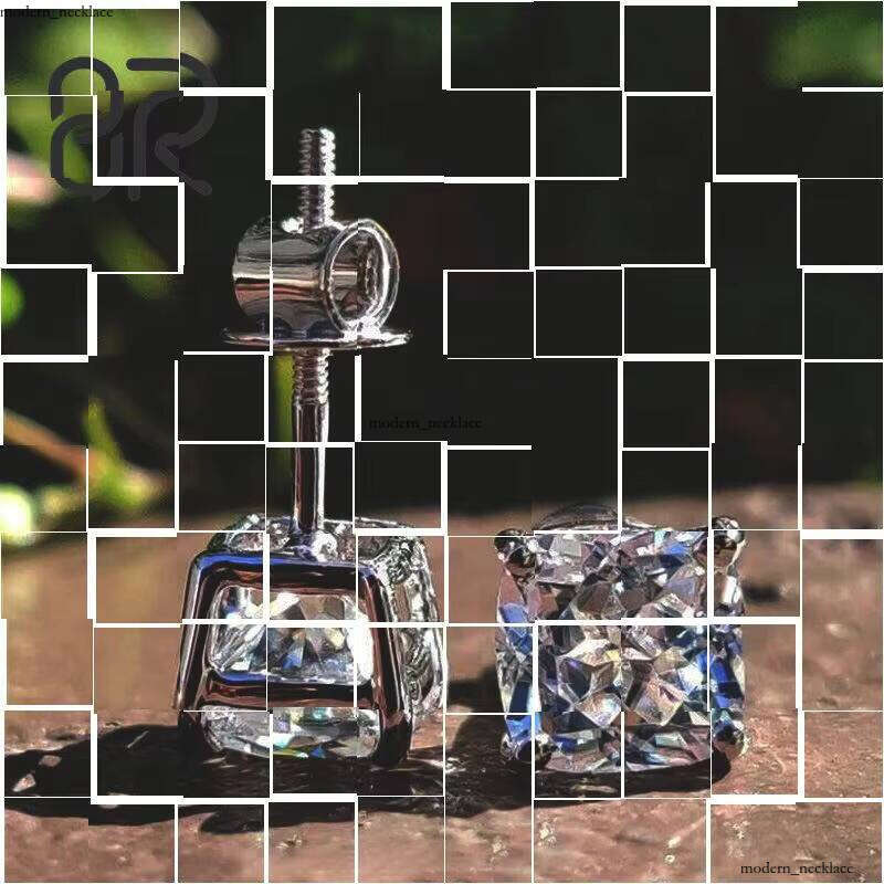 Jewelry Silicon Stone VVS Manufacturer Wholesale Pass VVS Moissanite Test Pearlescent Ice Out Square Pillow Bright Cut 925 Silver Earrings