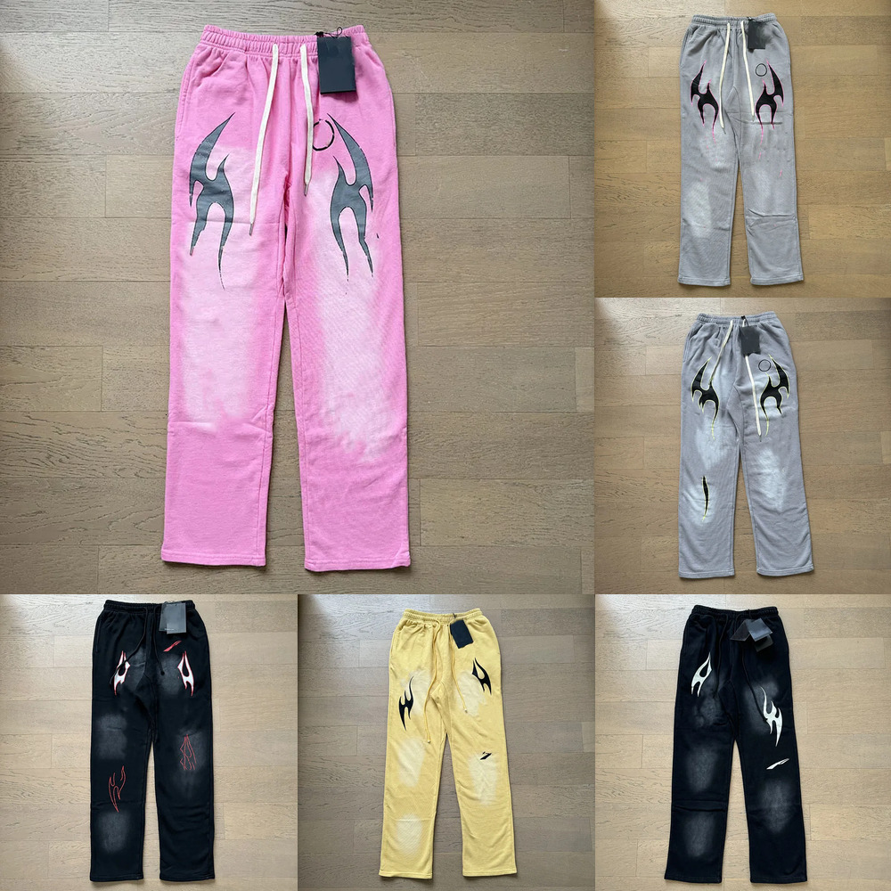 Designer Mens Flared Pants Sports Baggy Sweatpants Letter Pattern Print Joggers Vintage Hip Hop Drawstring Trousers Men