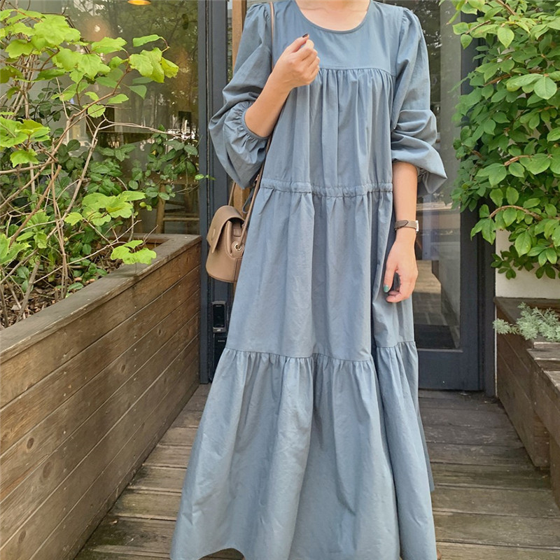 Oversized Women Denim Long Dresses ZANZEA Fashion V-neck Solid Robes Korean Fashion Long Sleeve Vestidos Casual Autumn Dresses 240816