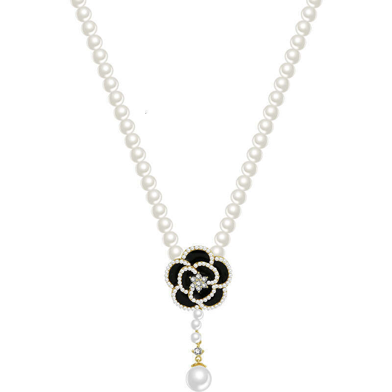 Pearl Necklace Designer Necklace Women Jewelry Camellia Pearl Clavicle Chain Elegant Court Style Flower Necklace For Daily Wear
