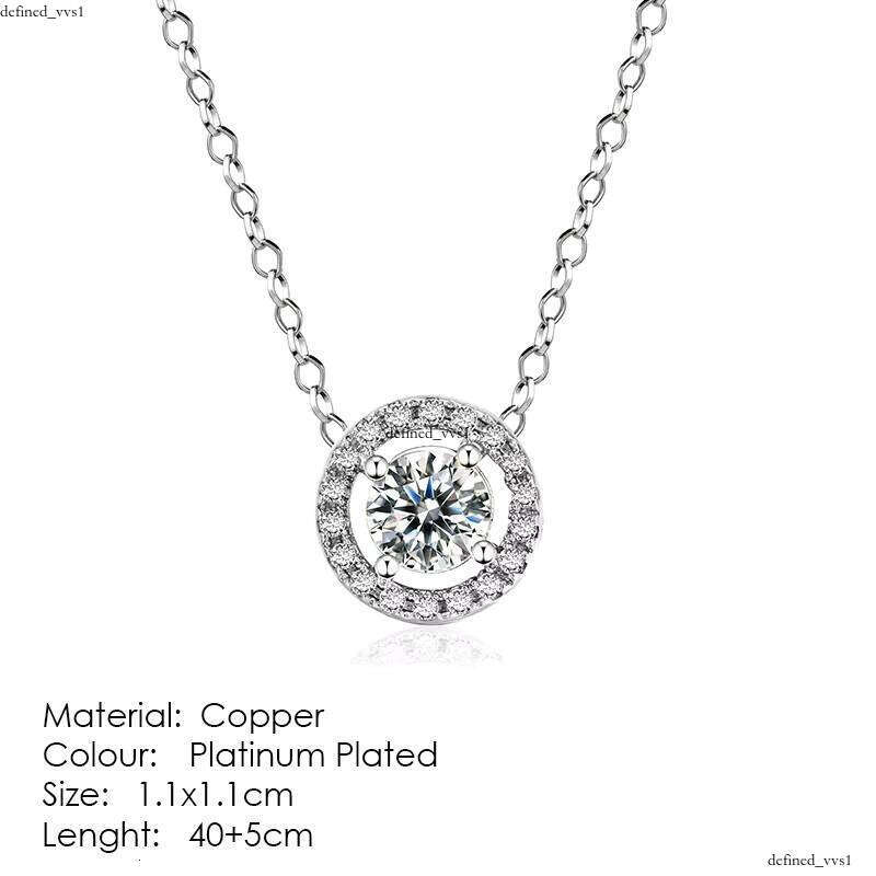 Hot New Arrival High Quality Classic Round VVS Moissanite Diamond Pendant Necklace for Women N095-M