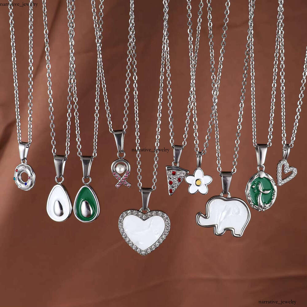 Wholesale Silver Plated Sterling Silver Women Accessories Jewelry Flower Cherry Heart Pendant Charm Necklace