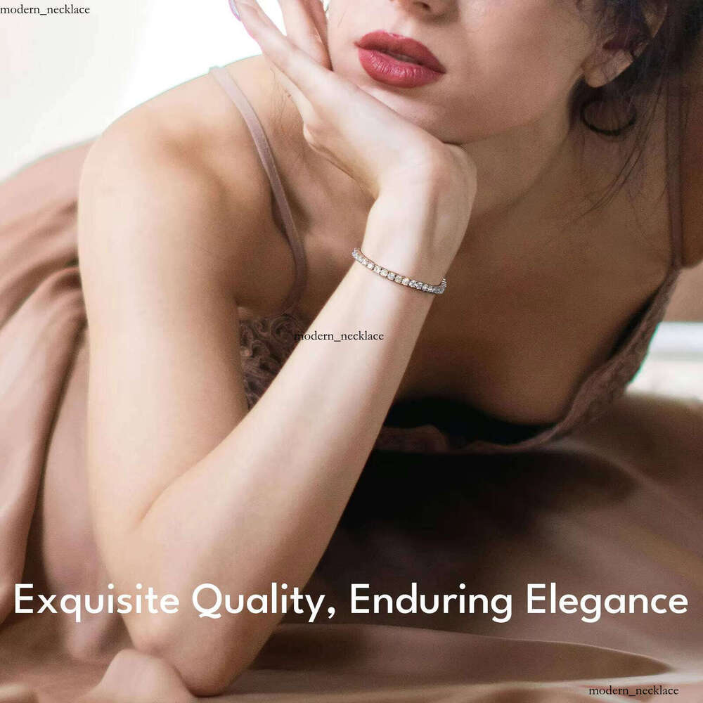 Moissanite Tennis Bracelet 925 Sterling Silver 3mm 6.5mm Lab-Grown VVS Moissanite Wedding Bride Birthday Gift for Women and Men Fine Jewelry