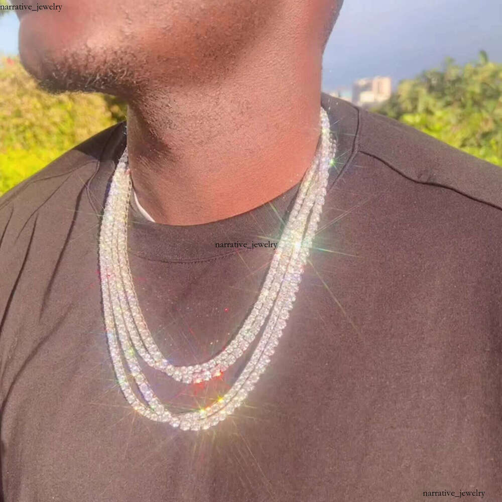 3mm Mosinate Tennis Sinocre Top Supplier Fine Chain Jewelry S925 Sterling Silicon Stone 925 Silver Hip Hop Bracelet