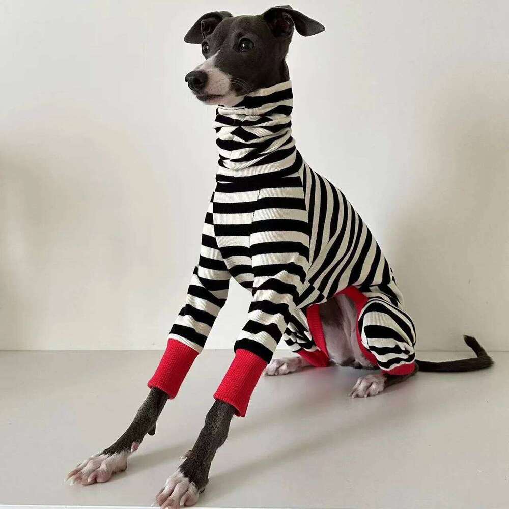 Famous brand Italian greyhound striped four legged soft stretchy whippet winter warm dog clothing Q U pupakaIK