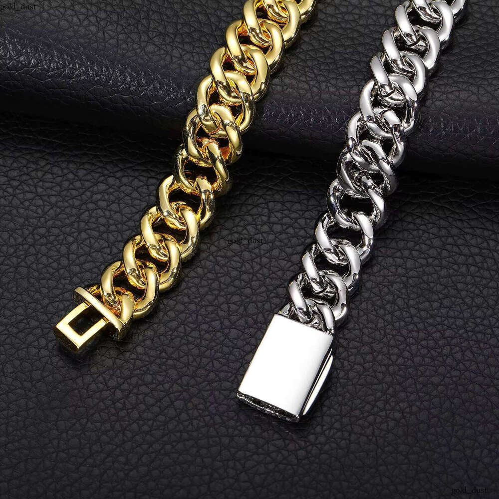 12mm-22mm Cuban Diamond 14K 18K Gold Plated Brass VVS Moissaniteia Necklace Men's Chain