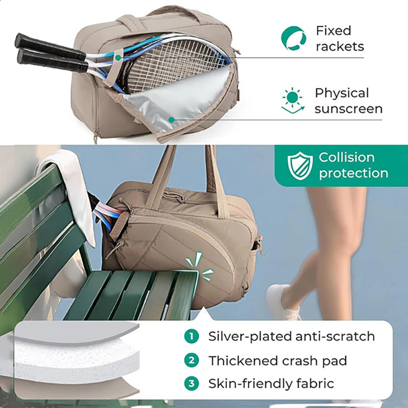 Tennis Rackets Bag Gym Bag for Women Outdoor Travel Sports Training Shoulder Bags Badminton Paddle Handbag Winter Duffel Tote 260206