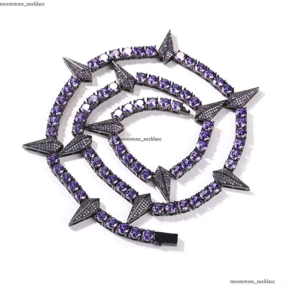 DE Black Panther Exquisite Hiphop Iced Out Fancy Fashion Cartoon Colorful Brass VVS Moissanite Oil Drop Jewelry Tennis Chain Necklace