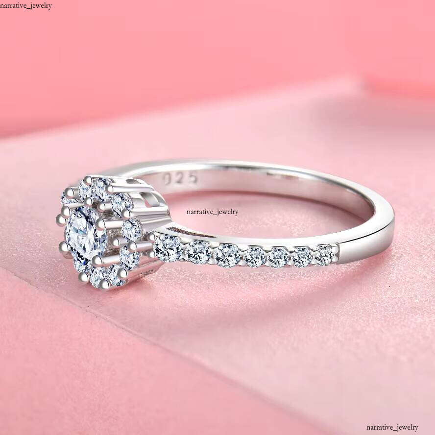 Custom High-Quality Eternal Promise Silicon Stone VVS Moissanite 925 Sterling Silver Women's Wedding Engagement Ring