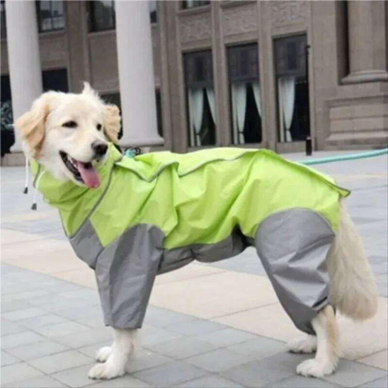 Famous brand Large Dog Raincoat Clothes for Puppy Medium Dogs Waterproof Four Corner Hooded Jacket Poncho Pet Rain Season Outside Supplies pupakaIK