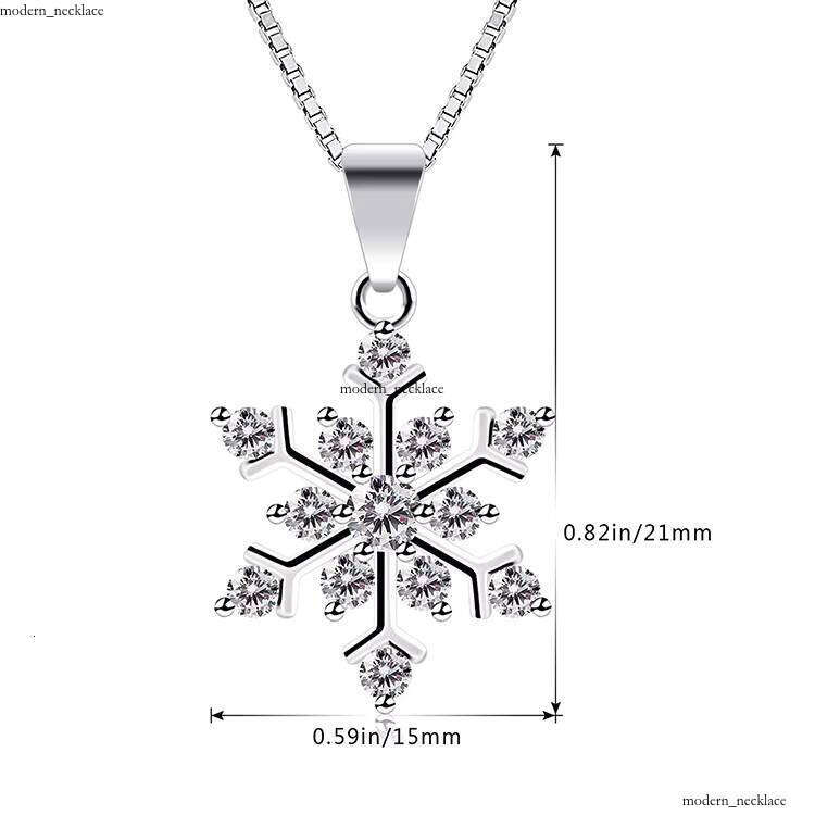 Wholesale Snowflake Christmas Gift 925 Sterling Silver Pendant Necklace
