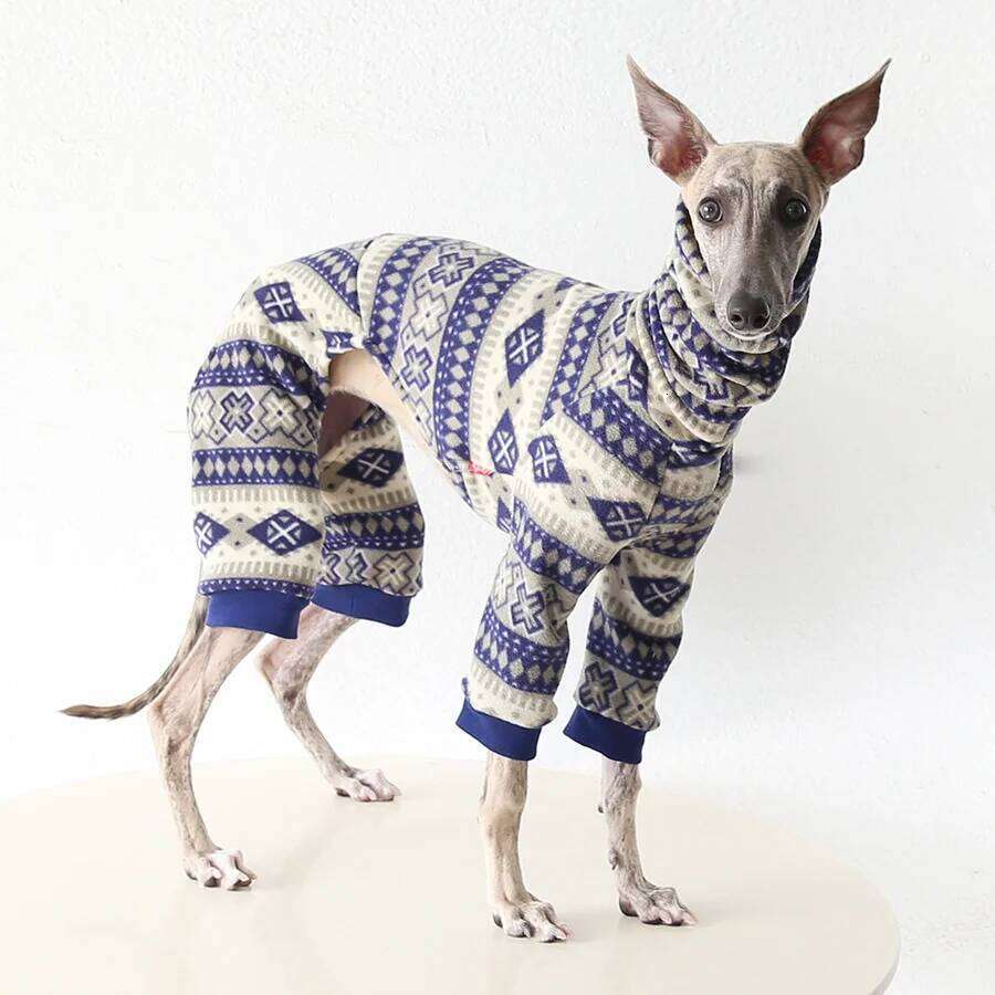 Famous brand Plush Fleece Four Leg Dog Onesie Ethnic Boho Pattern Warm Cozy Outfit For Italian Greyhound Whippet Small Breeds Home Walk Gift pupakaIK