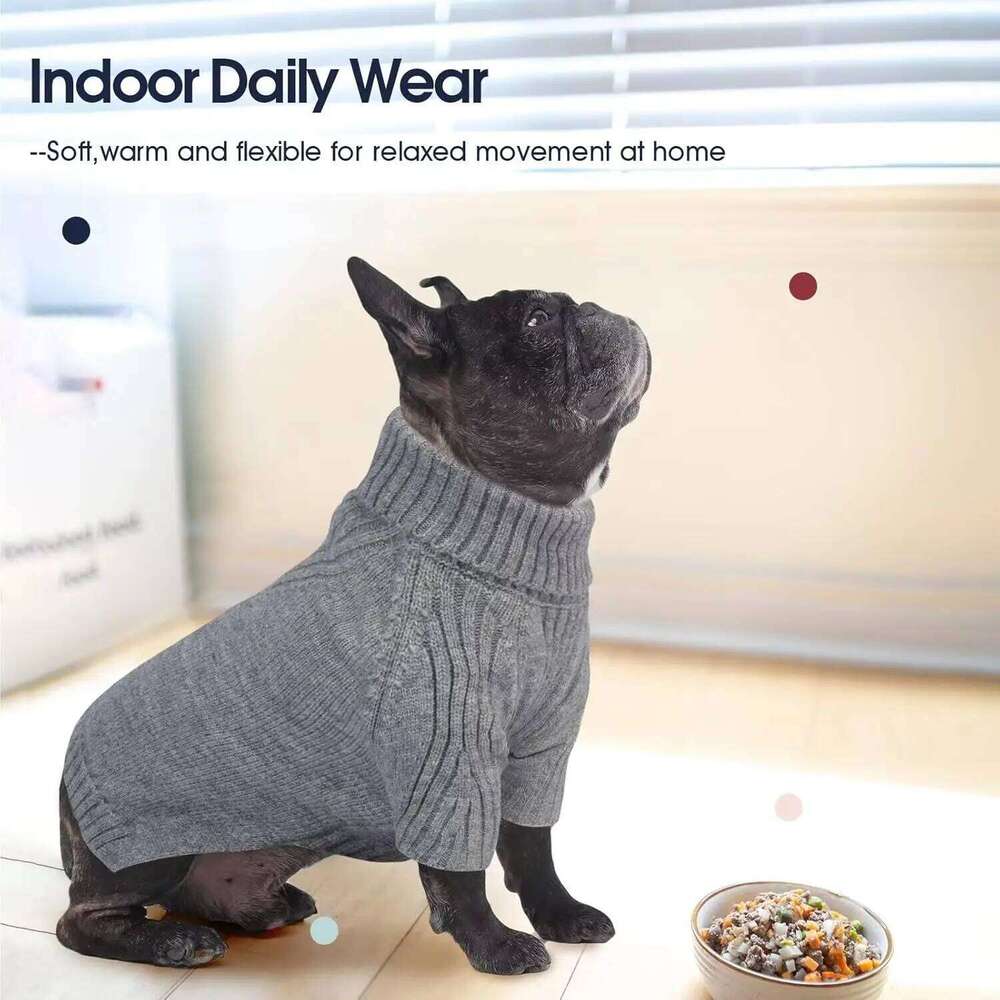 Famous brand Warm Knit High Neck Dog Sweater Cozy Winter Pet Clothes Multiple Colors Sizes Festival Outfit for Small Medium Large Dogs pupakaIK