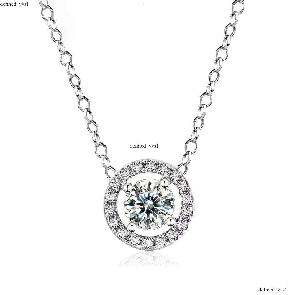 Hot New Arrival High Quality Classic Round VVS Moissanite Diamond Pendant Necklace for Women N095-M