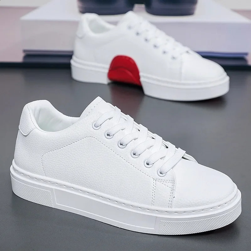 Fashionable Personalized Mens Casual Board Shoes Versatile Flat White 260126