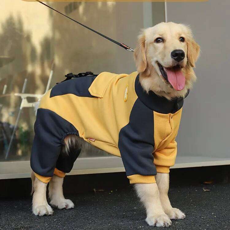 Famous brand Sporting Jacket Four Feet Clothes for Dogs Labrador Golden Retriever Autumn Big Dog Coat with Zipper Warm pupakaIK