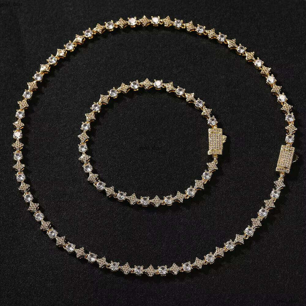 VVS Moissanite UWIN High-Quality Iced Out 5A CZ 6mm Tennis Star Party Chain Bracelet for Women and Men