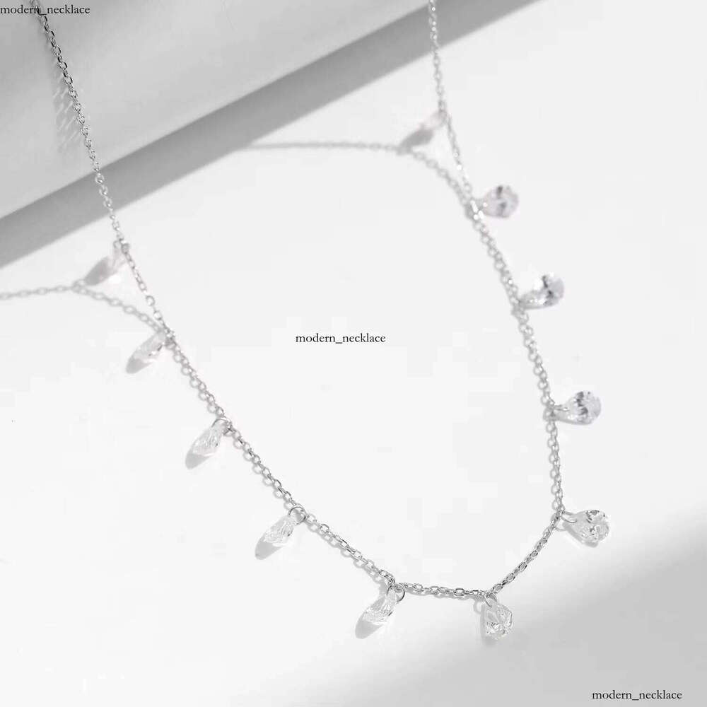 Delivery 925 Sterling Silver VVS Moissaniteia VVS Moissanite Water Drop Pendant Short Full Set Clavicle Chain Boutique Jewelry Necklace