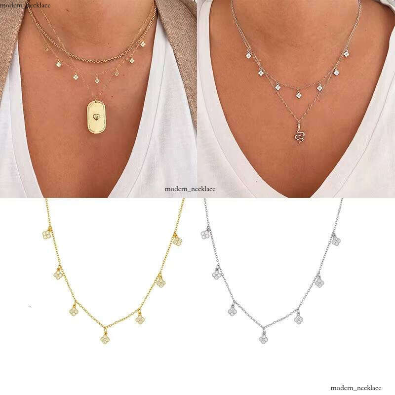 Premium Jewelry 925 Silver Four-Leaf Pendant Elegant VVS Moissaniteia Clover Charm Necklace 18k Gold