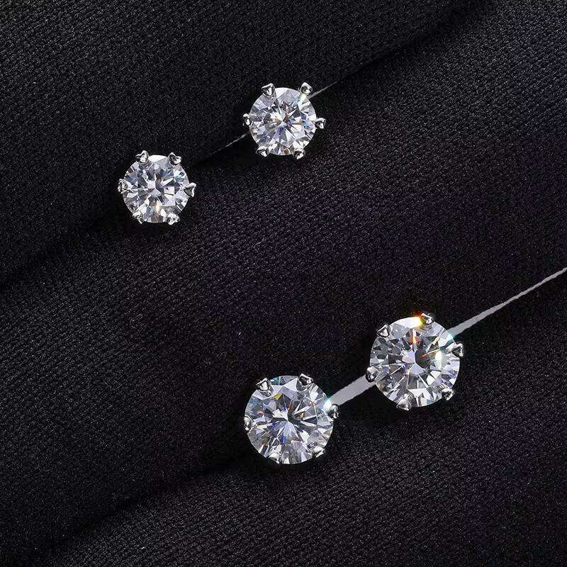 VVS Moissanite Silver Jewelry Screw Back Men's Silicon Stone Other Earrings Fashion Hip Hop Accessories