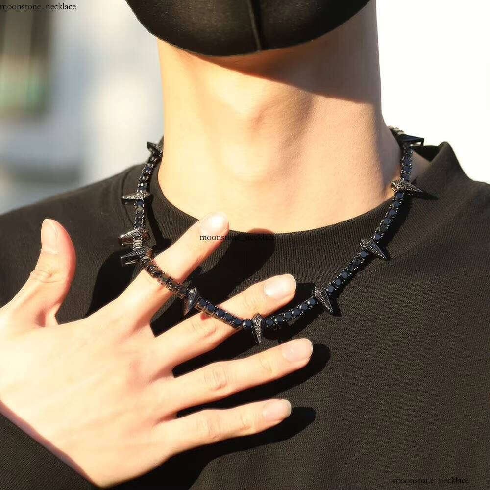 DE Black Panther Exquisite Hiphop Iced Out Fancy Fashion Cartoon Colorful Brass VVS Moissanite Oil Drop Jewelry Tennis Chain Necklace