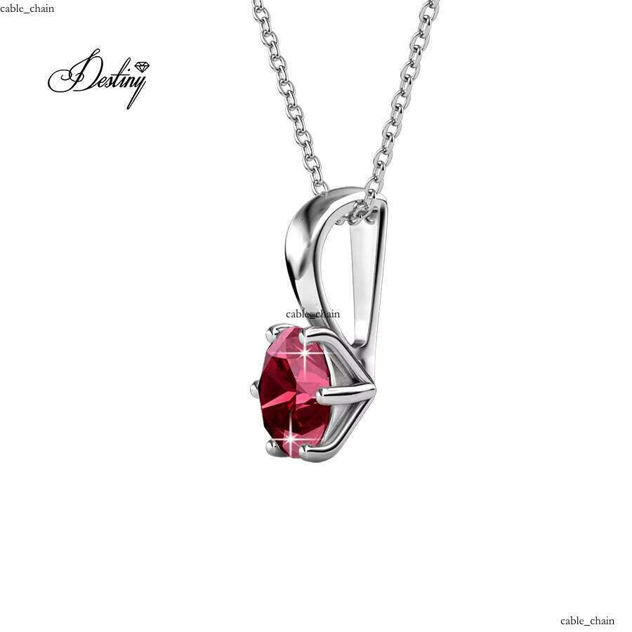 Colorful 12-Month Birthstone Pendant Daisini Embellished with Crystals 925 Sterling Silver Charm Necklace