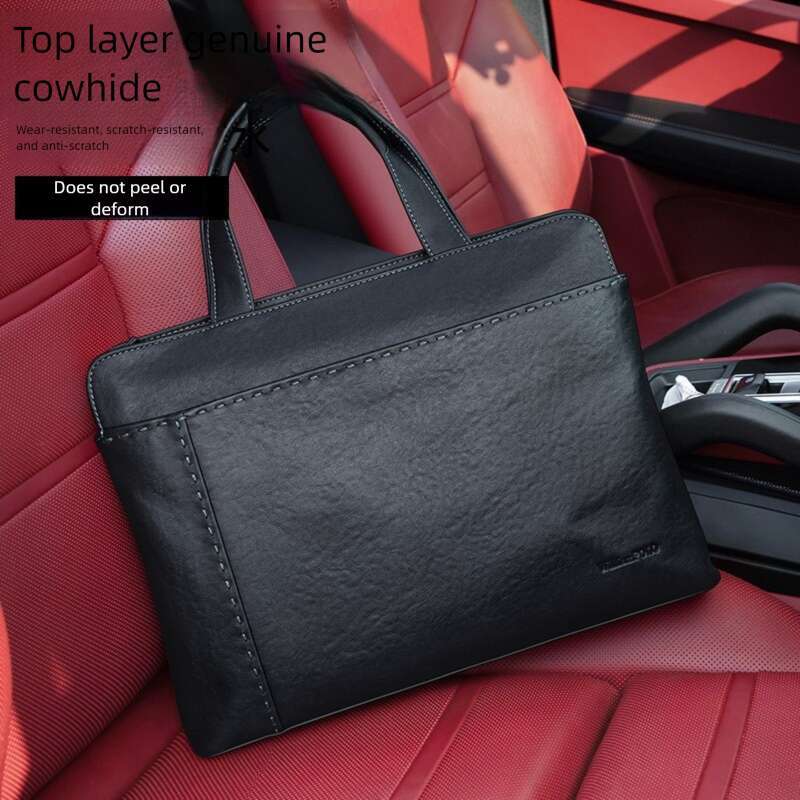 Luxury Shoulder Bags Totes Handheld Men S Briefcase Leather Handbag Business Office Brand Laptop Bag Commuting SENYY