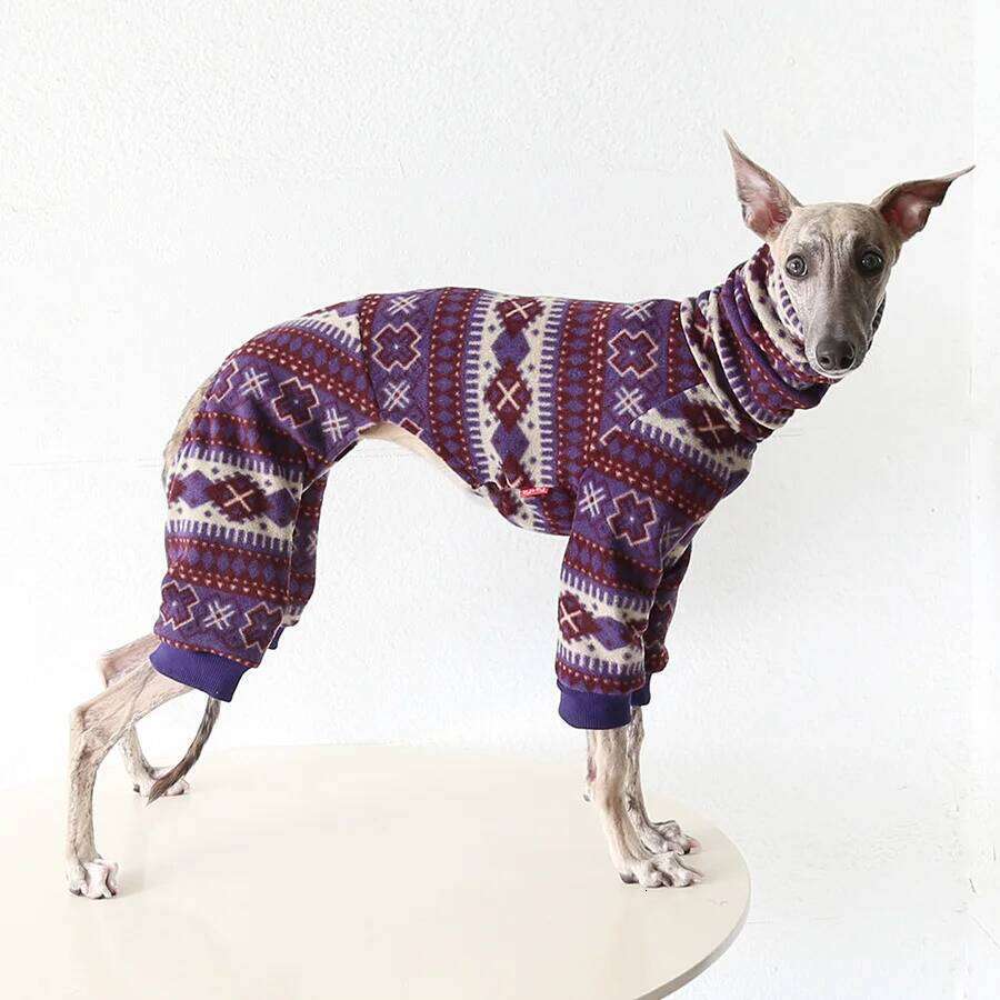 Famous brand Plush Fleece Four Leg Dog Onesie Ethnic Boho Pattern Warm Cozy Outfit For Italian Greyhound Whippet Small Breeds Home Walk Gift pupakaIK