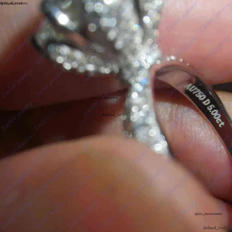 ring Custom Name Certified 5 Carat Diamond Engagement Ring Women 14K White Gold Sterling Silver Bridal Moissanite Rings Wedding Band 9c