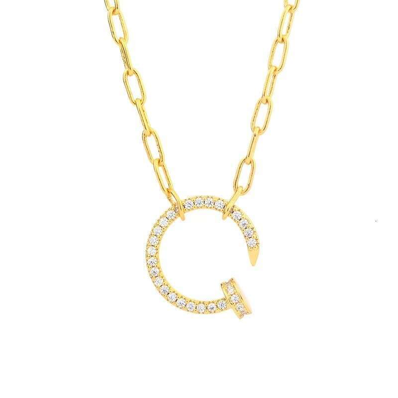 Design Chunky Chain Stud Necklace Fashion Couple Pendant Women's Jewelry Luxury-inspired Niche Design Jewelry