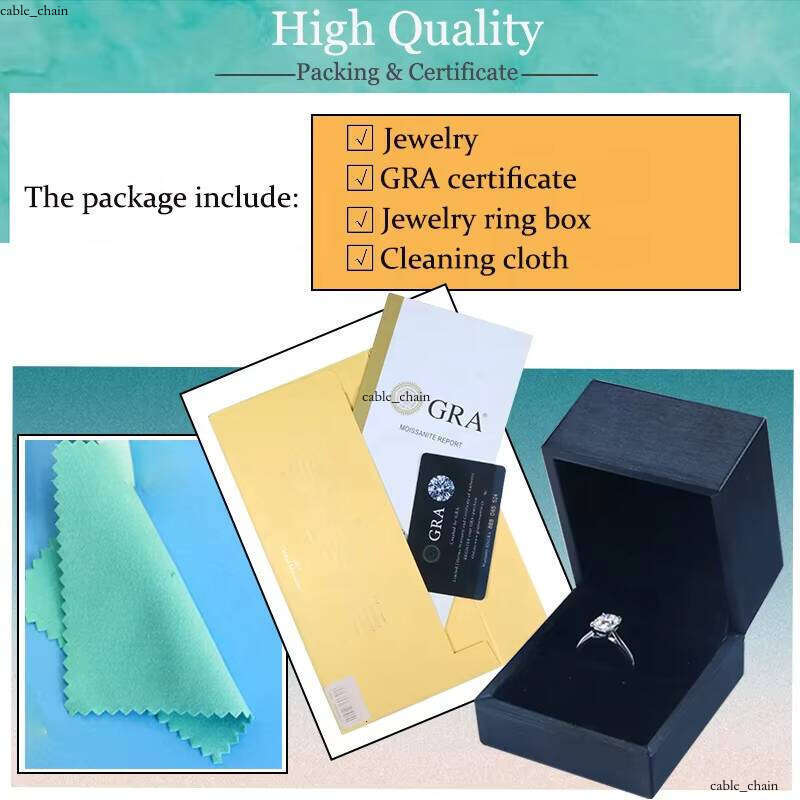 14k Solid Fine Gold Jewelry 3 CT Cushion VVS Moissanite Real White Carbonite Women's Wedding Engagement Ring