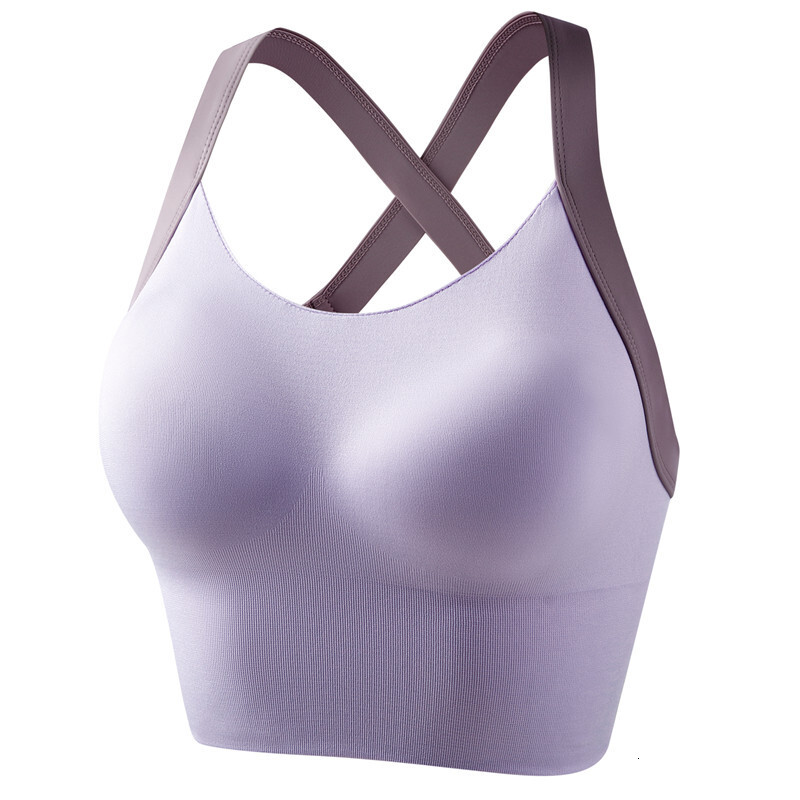 Fitness Ware Women's Sports Bra One-Piece Fixed Cross Back High Impact Shockproof Bra for Fitness Running Yoga Vest