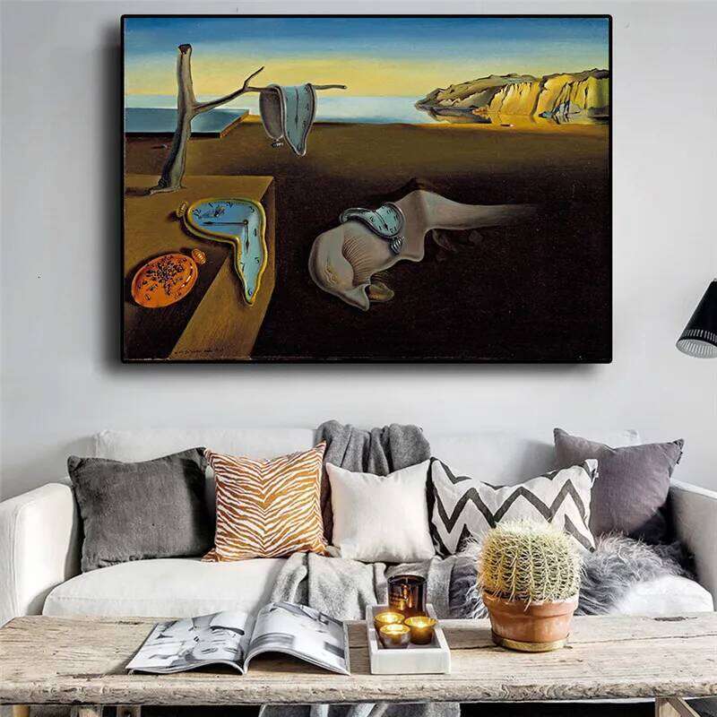 Salvador Dali The Persistence of Memory Clocks Surreal Oil Painting Canvas Poster Print Cuadros Wall Art Picture For Living Room 26Y0210