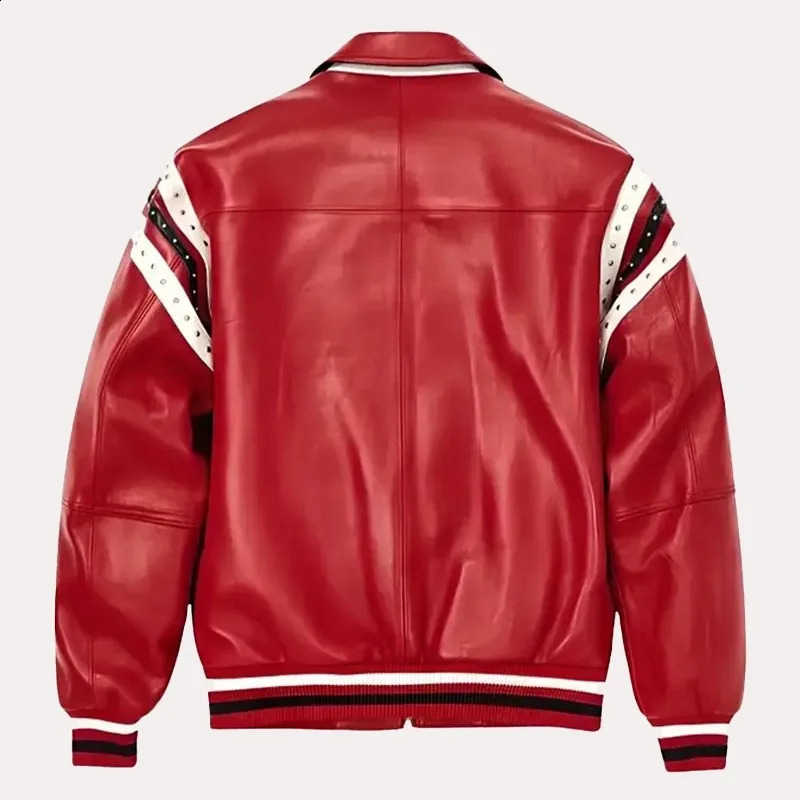 Streetwear Retro Red Leather Jacket Y2K Men Women Hip Hop Letter Embroidery Rhinestone Oversized Motorcycle Jacket Casual Coats 260209