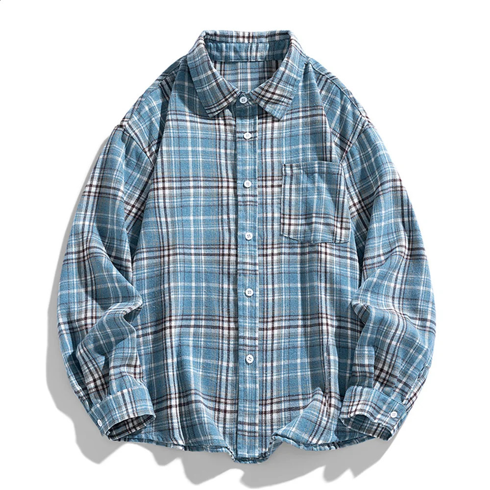 The style of American retro plaid shirt a cool and stylish long-sleeved shirt a trendy and versatile loose top 260209