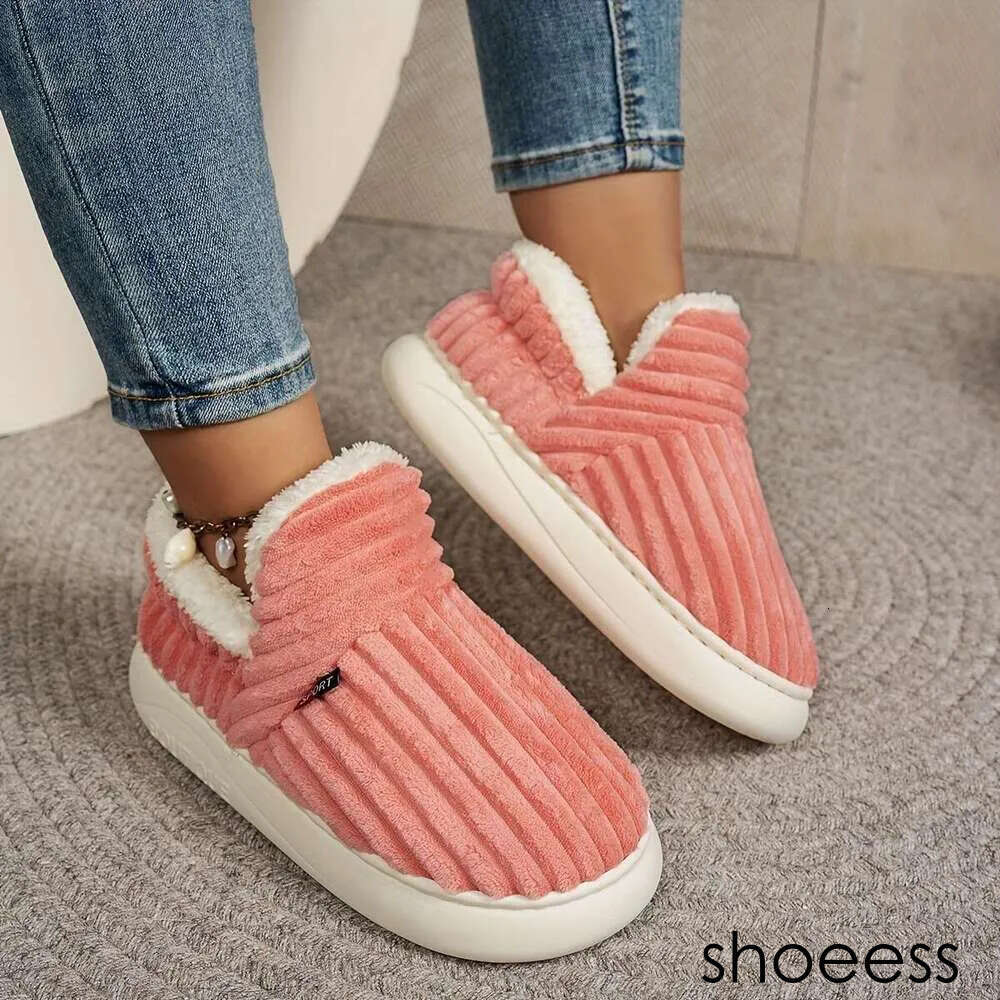 Women's Plush Furry designer shoes Winter Boots With Non-Slip Rubber Sole Thick Cushioned PU Insole All-Season Indoor/Outdoor House, Multi-Color 