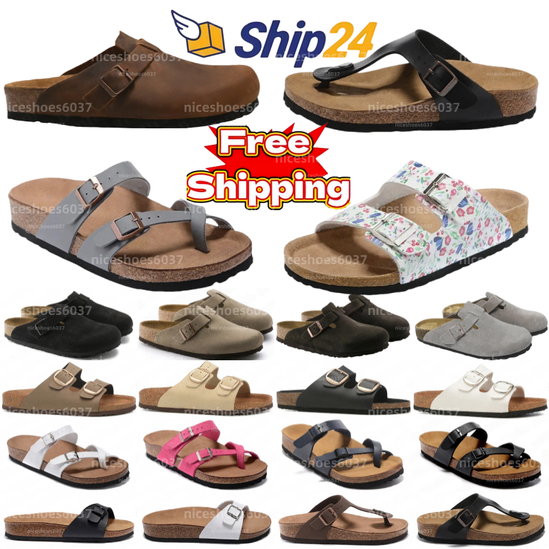 Designer Baotou cork soled slippers men women outdoor anti-velvet leather flip flops one foot non slip breathable beach sandals 35-46