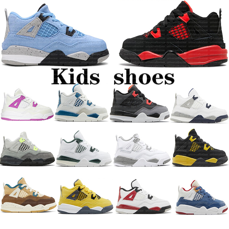 2027 Kids Shoes Toddler Sneakers 4 Basketball Trainers red black Boys Girls Children Blue Youth Sports cool 4s grey black shoe