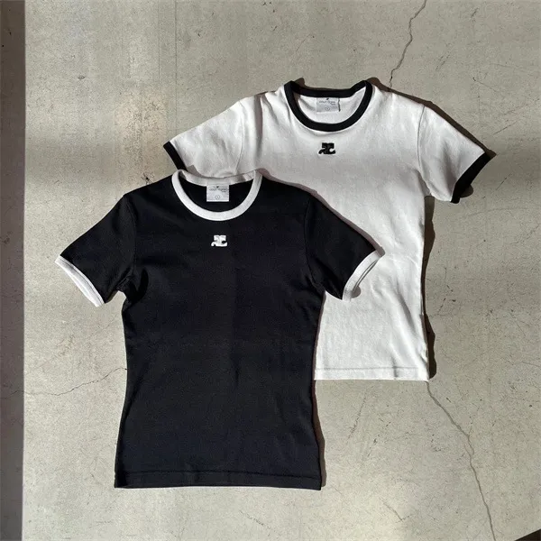 Courr designer clothes women beach wear T Shirts Classic Embroidered Logo Crew Neck Slim Basic summer clothes women dress top