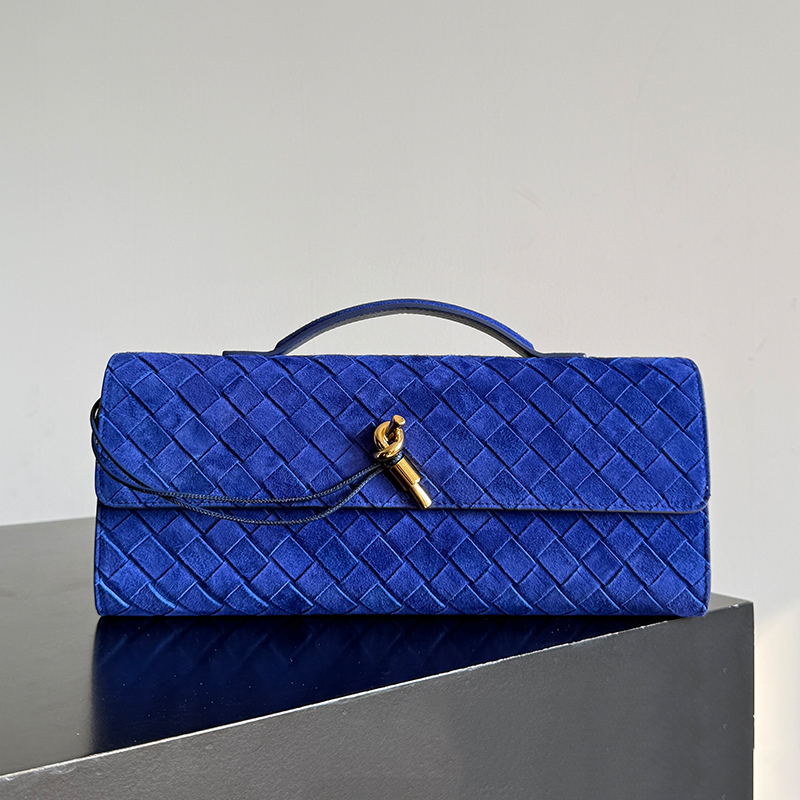 designer bag Long Clutch bag handbag Evening Soft Intrecciato Andiamo Woven Suede Leather Multiple Colors Women Fashion Bags With Box