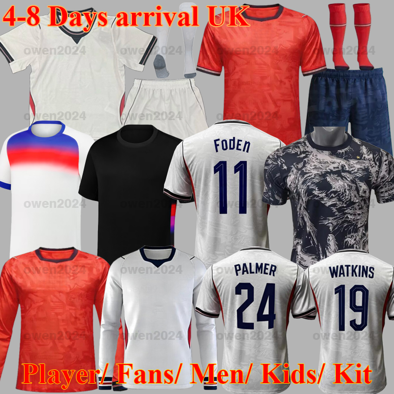 2026 England football shirt 26 KANE BELLINGHAM Soccer Jersey RASHFORD RICE FODEN GORDON PALMER PICKFORD Saka 2025 Uniforms RUSSO BRONZE Palace Women Men Kids Kit