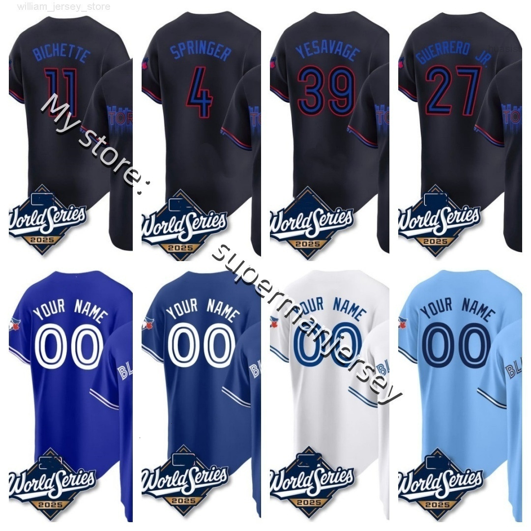 Torontos Blue Jayss baseball Jersey 2025 World Series S3XL Vladimir Guerrero Jr 27 Springer 4 Bo Bichette Shane Bieber Trey Yesavage Alejandro Kirk Barger