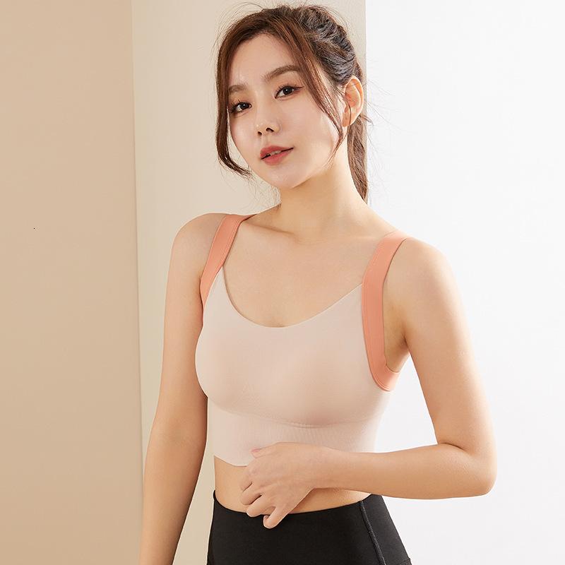 Fitness Ware Women's Sports Bra One-Piece Fixed Cross Back High Impact Shockproof Bra for Fitness Running Yoga Vest