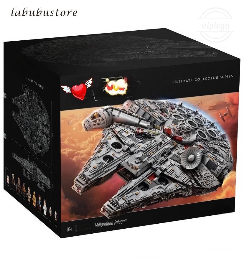 leg0 Techn1c 75192 Set top quality Large Millennium Falcon Building Blocks Toy 84cm 7541pcs High-Difficulty Adult Toy Holiday Gift
