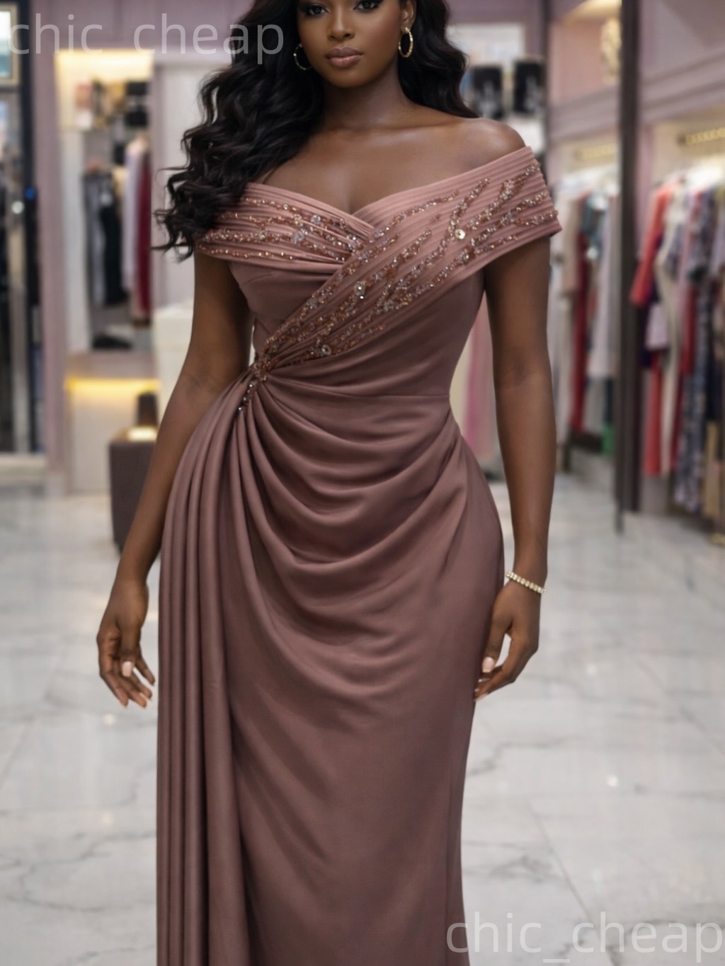 2026 Plus Size Blush Pink Sheath Mother Of Bride Dresses Off Shoulder Beaded Satin Evening Party Mama's Dress Vintage 50's Birthday Wedding 