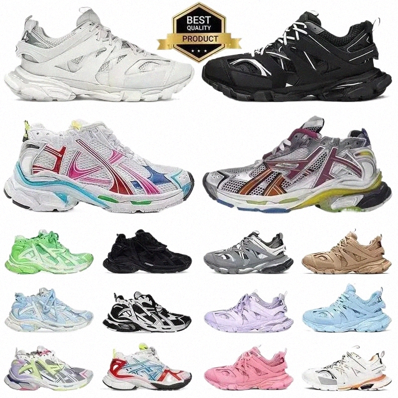 top Quality Track LED Casual Light 3 3.0 Shoes 7.5 7.0 Runner Men Women Grey Blue Gomma Leather Beige Black Pink Nylon Printed Platform for Trainers S 94sr#