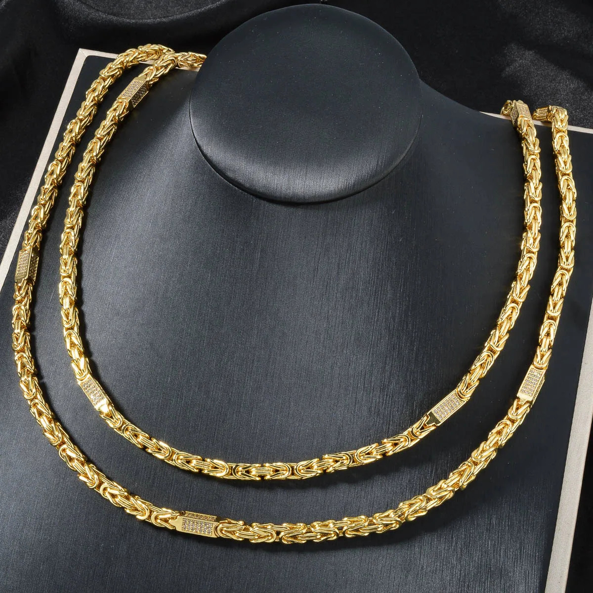 Dubai 18k Gold-Plated Mens and Womens Necklace Multi-Layer Woven Three-Dimensional Zirconia Hip-Hop Party Jewelry 260126 - view 7
