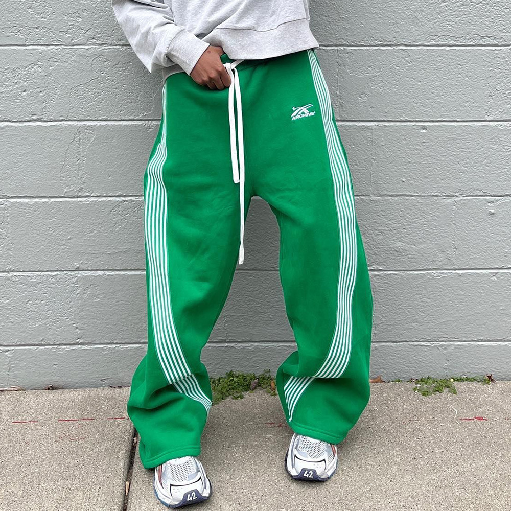 Men's Pants Casual Loose Straight Leg Pants Striped 2026 Summer Fashion Trend Street Hip-hop Jogging Men's Women's Sweatpants
