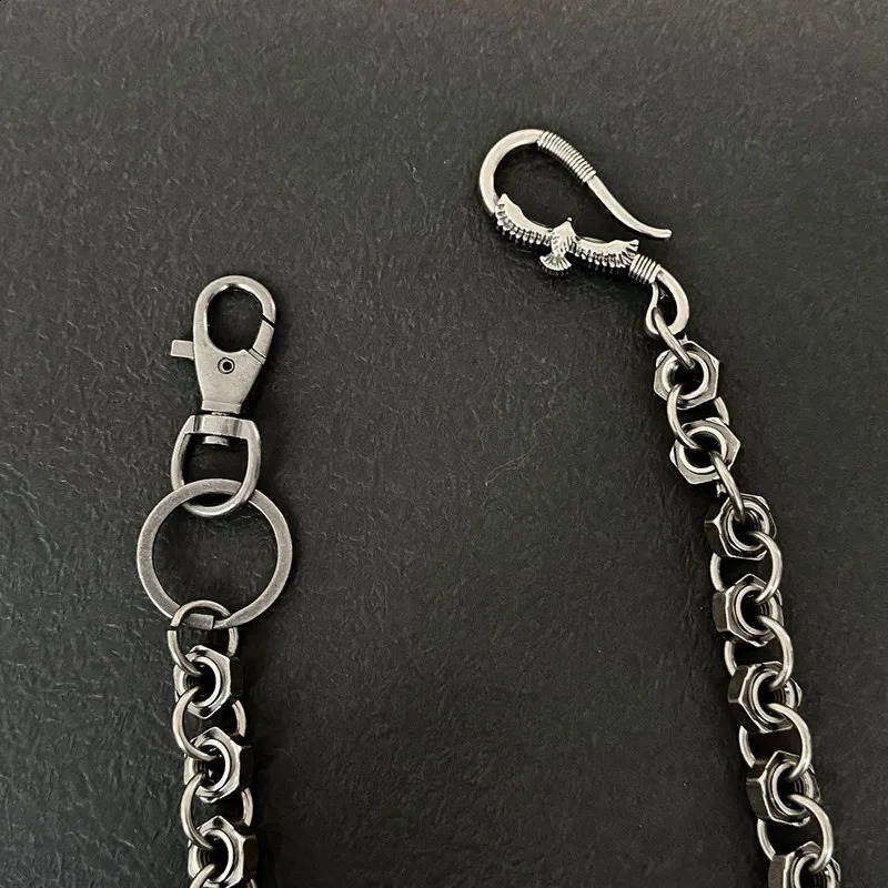 Mens Heavy Nut Motorcycle KeyChain Jean Biker Wallet Belts Chain Charm Leather Gothic Rock Pants Trousers Waist Key Mens 260206